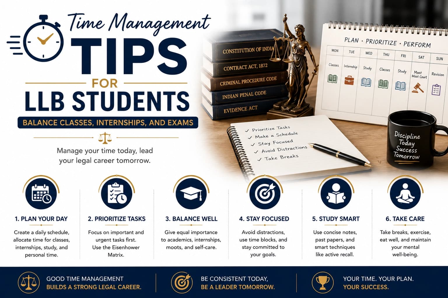 Time Management Tips for LLB Students: Balance Classes, Internships, and Exams