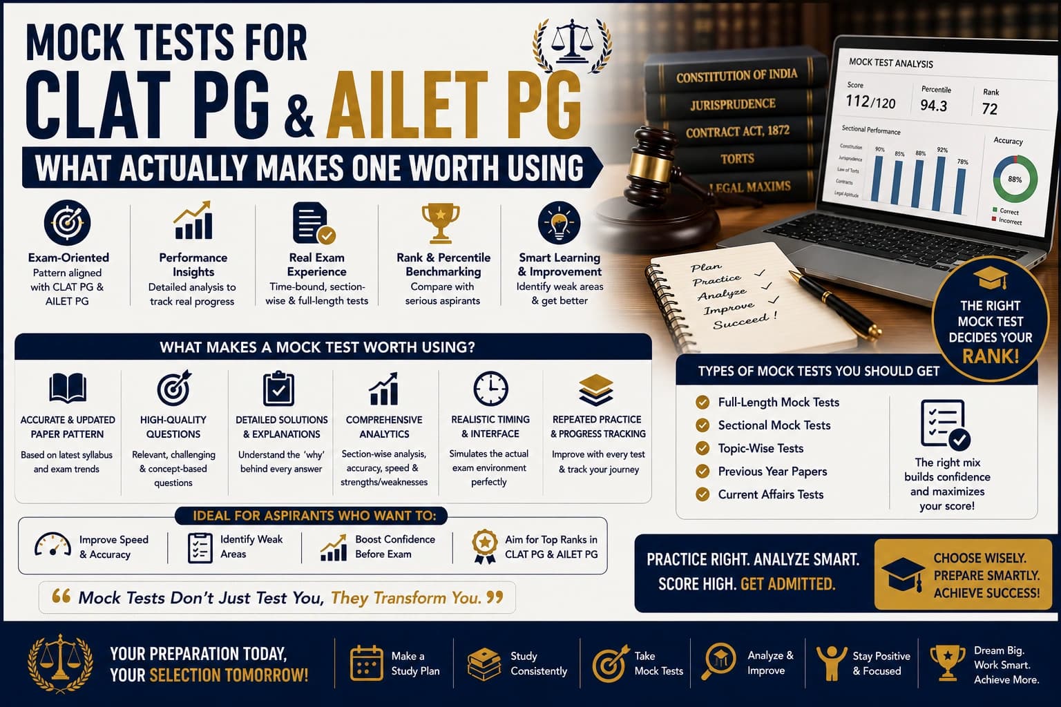 Mock Tests for CLAT PG and AILET PG: What Actually Makes One Worth Using