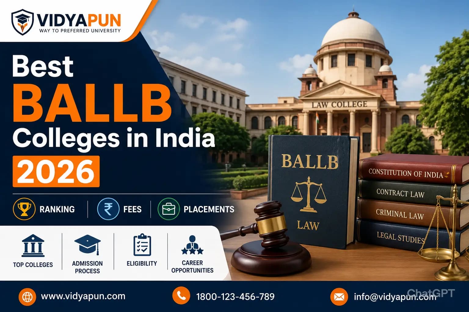 Best BALLB Colleges in India 2026: Fees & Placements