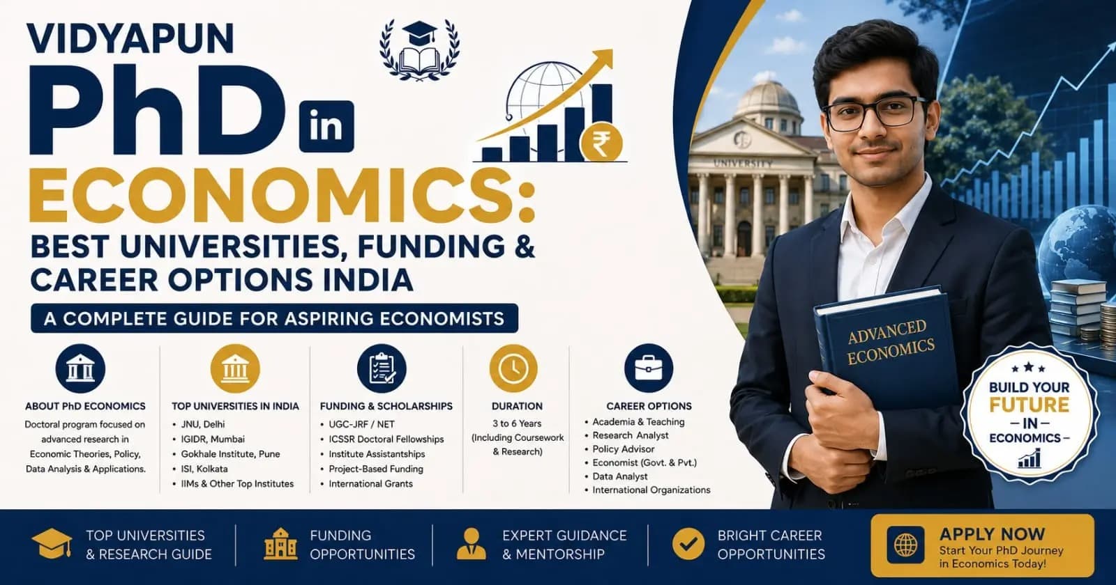 PhD in Economics in India: Best Universities, Funding Opportunities & Career Options