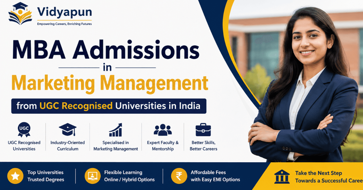 Vidyapun MBA Admissions in Marketing Management from UGC Recognised Universities in India
